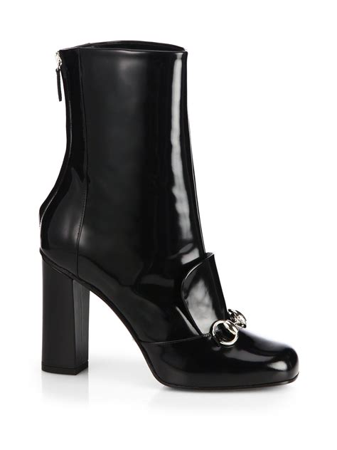 gucci lillian horsebit patent leather ankle boots|Gucci Livermore Outlet.